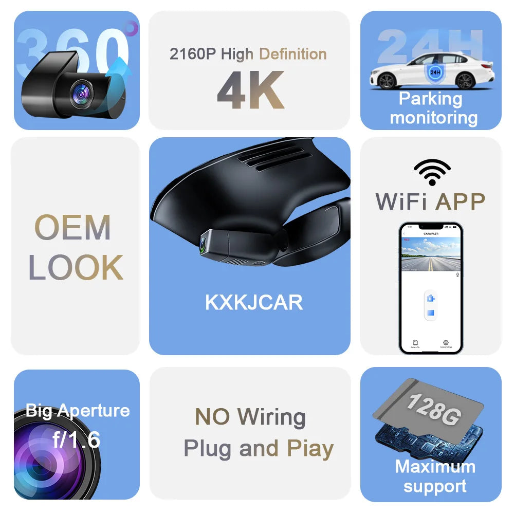 Customized OEM 4K HD Plug and play Car WIFi DV For Volvo XC60 S90 V90 2017 to 2020 Year model Video Recorder Recording Devices