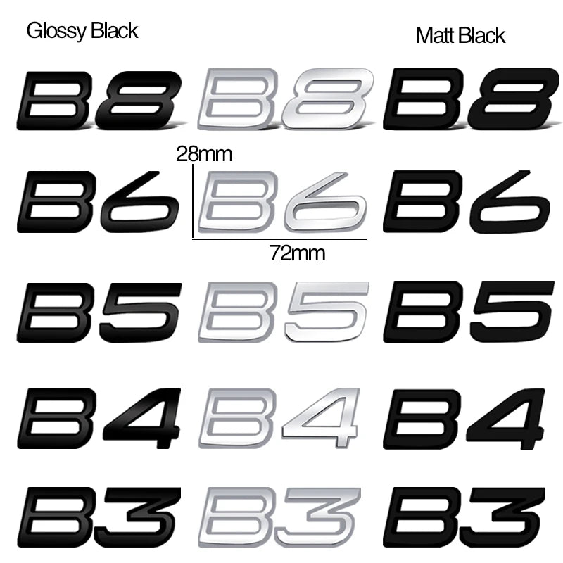 Car-Styling B3 B4 B5 B6 D2 D3 D4 D5 T3 T4 T5 Metal Letter Stickers Car Trunk Body Emblem For Volvo XC60 XC40 XC90 V60 V40 S60