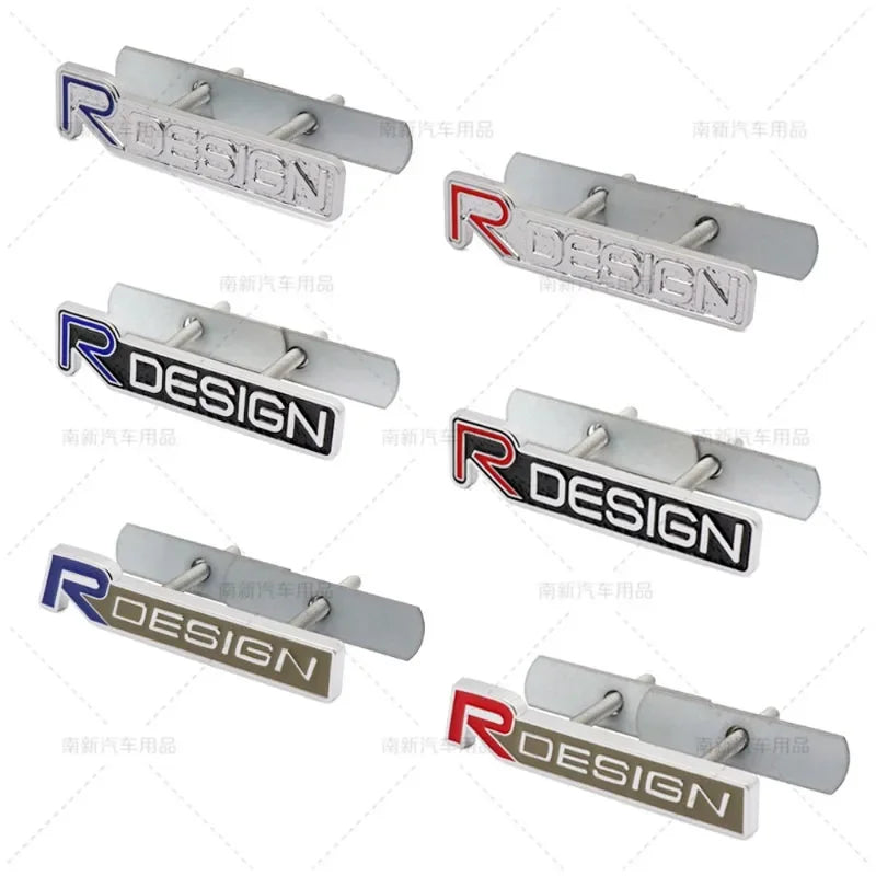 3D Metal Rdesign R Design Front Grill Car Badge Sticker Emblem Decal Decoration For VOLVO XC40 XC60 XC90 V90 S90 S60 V60 V40 C70