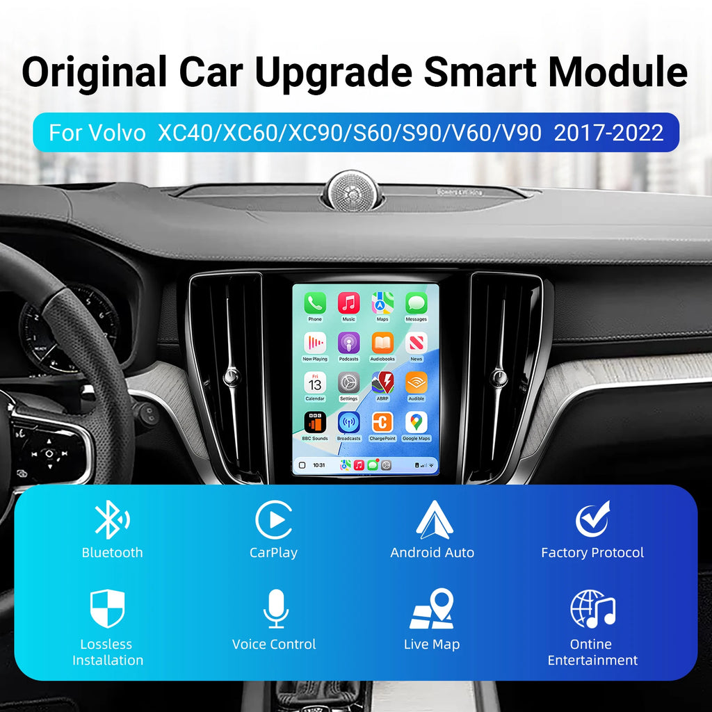 Wireless CarPlay Android Auto retrofit kit decoder box CarPlay Interface for Volvo V60 V90 S60 XC40 XC60 XC90 S60 S90 2017-2022