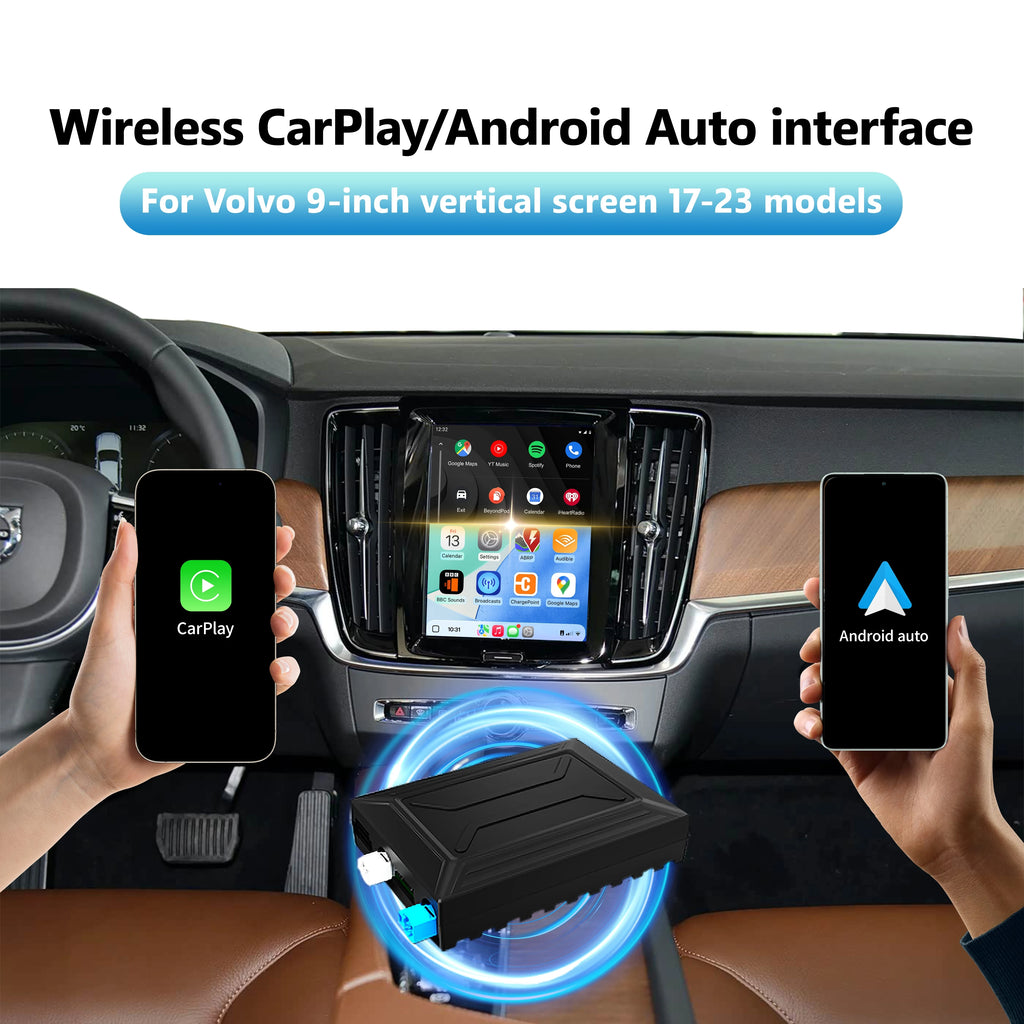 For Volvo 2017-2022 9 Inch Screen Wireless CarPlay Android Auto XC60 XC90 S90 V90 Full Screen CarPlay Module