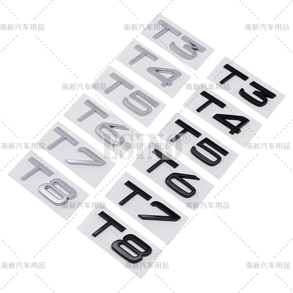 3D T3 T4 T5 T6 T7 T8 3D ABS Adhesive Rear Trunk Emblem Badge Sticker for Volvo XC40 XC60 XC90 V40 V60 V70 V90 S40 S60 S80 S90