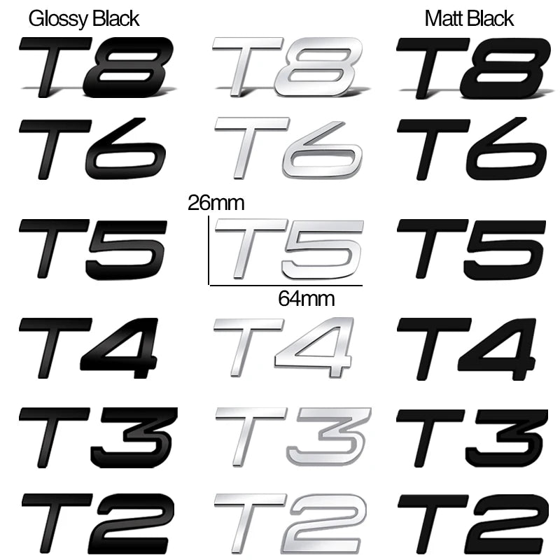 Car-Styling B3 B4 B5 B6 D2 D3 D4 D5 T3 T4 T5 Metal Letter Stickers Car Trunk Body Emblem For Volvo XC60 XC40 XC90 V60 V40 S60
