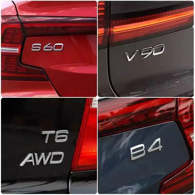 Car Metal D2 D3 D4 D5 D6 D7 Letters Logo Trunk Emblem Badge Sticker For Volvo S40 S60 V40 V50 XC40 XC60 V70 V60 S90 C30 XC90
