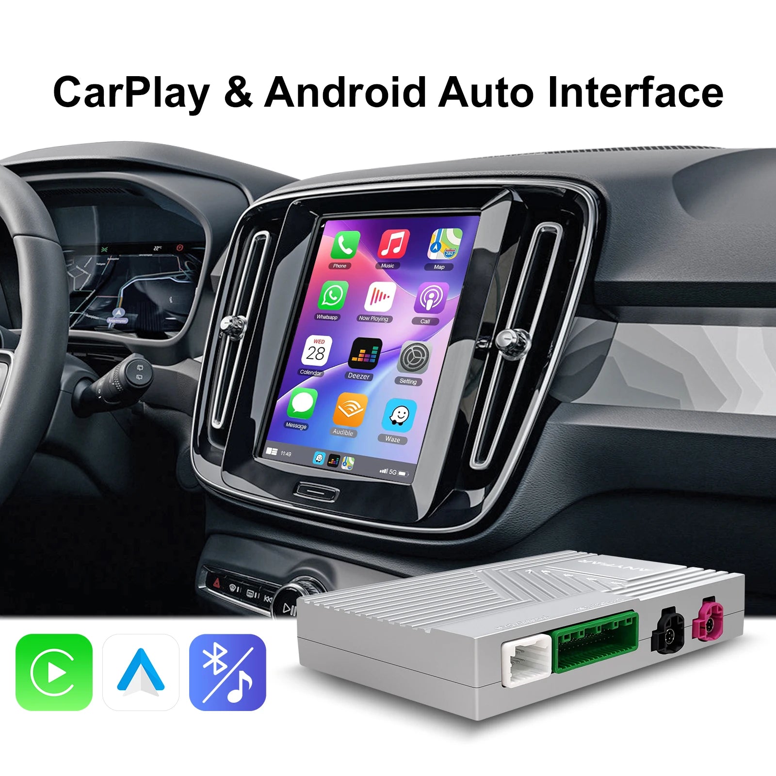 Wireless CarPlay Android Auto retrofit kit decoder box CarPlay Interface for Volvo V60 V90 S60 XC40 XC60 XC90 S60 S90 2017-2022