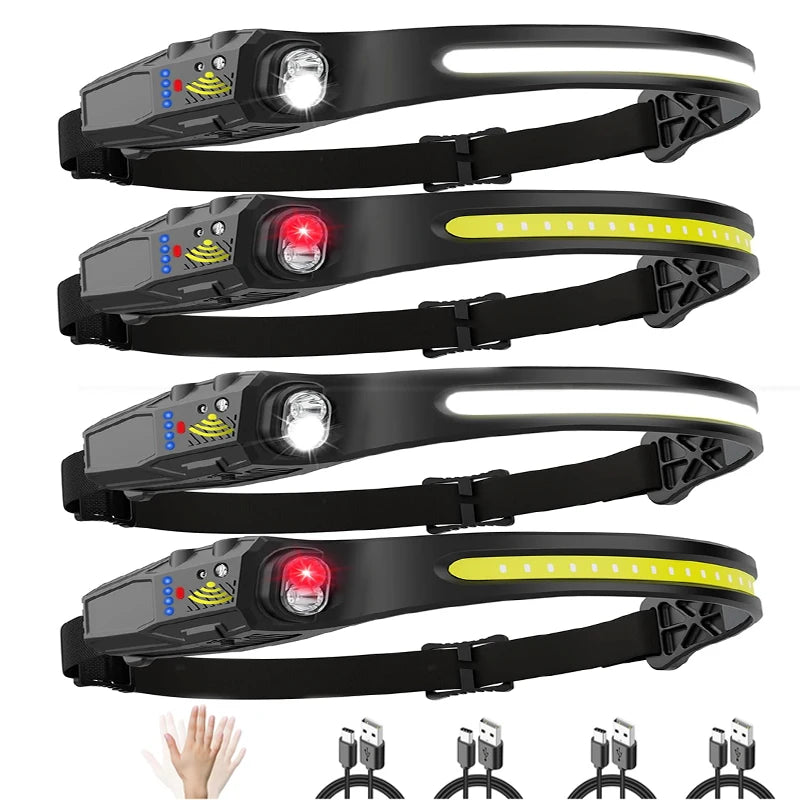 LED Sensor Headlamp Camping Search Light Head Flashlight Rechargeable Powerful Head Lamp Front Lanterns Headlights 5 Styles