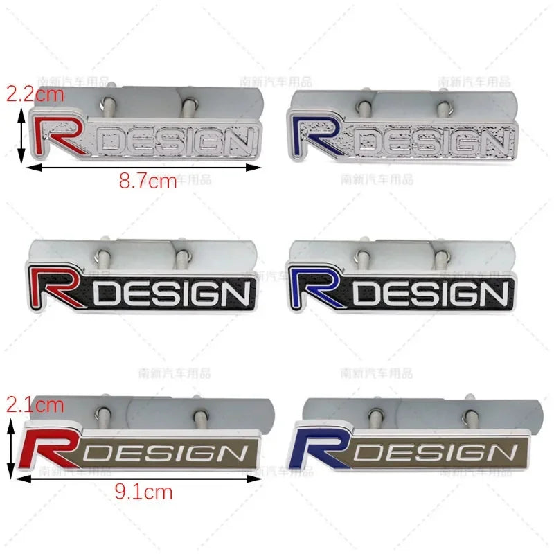 3D Metal Rdesign R Design Front Grill Car Badge Sticker Emblem Decal Decoration For VOLVO XC40 XC60 XC90 V90 S90 S60 V60 V40 C70