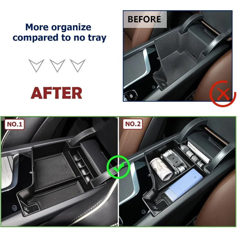 Center Console Organizer Tray Compatible with Volvo XC60 (2018-2024) / XC90 (2021-2024) / S90 S60 (2020-2024) V60 V90 Accessorie
