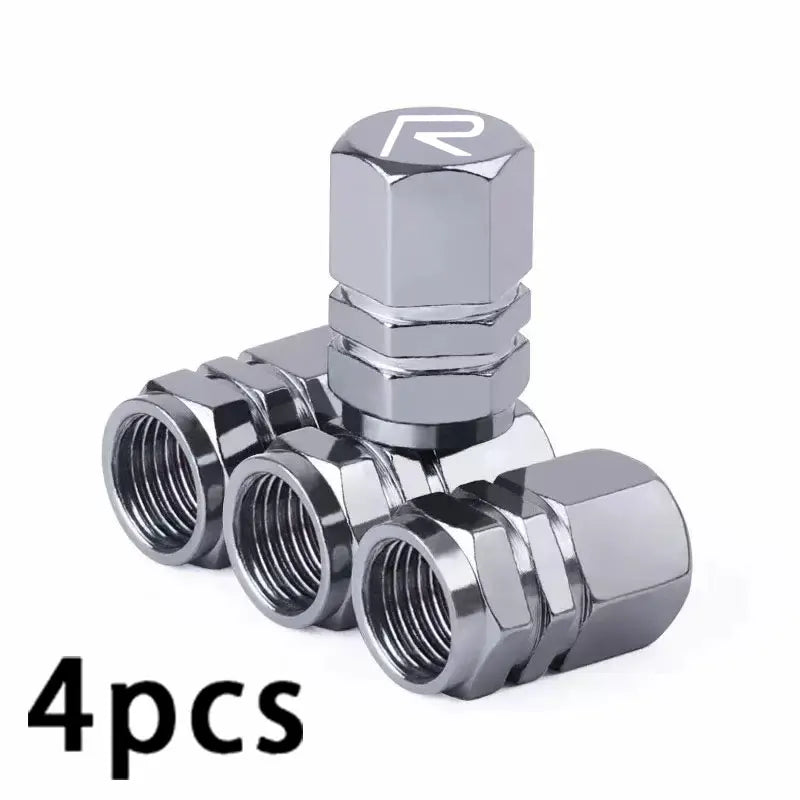 Car Wheel Tire Valve Caps Tyre Stem Covers For Volvo R-Design C30 C70 S60 S90 V60 V90 T5 T6 XC40 XC60 XC90 B5 B6 EM-90 Rdesign