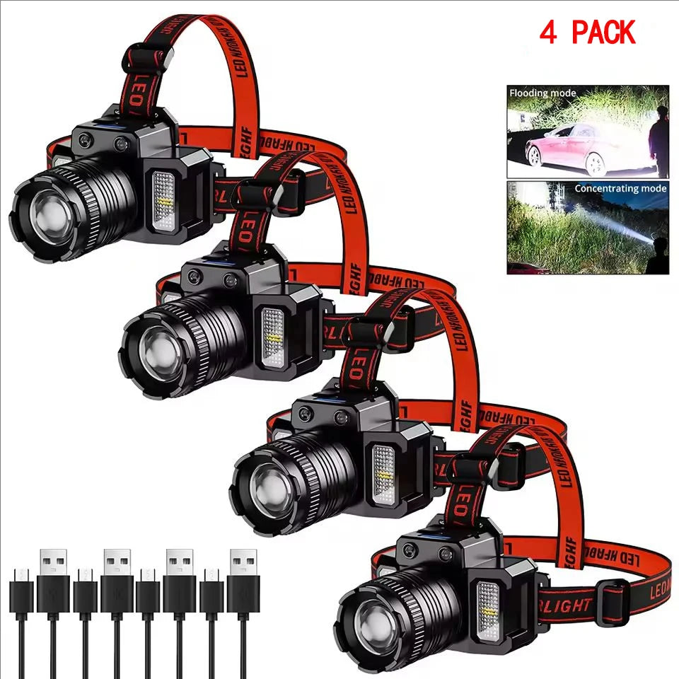 LED Sensor Headlamp Camping Search Light Head Flashlight Rechargeable Powerful Head Lamp Front Lanterns Headlights 5 Styles