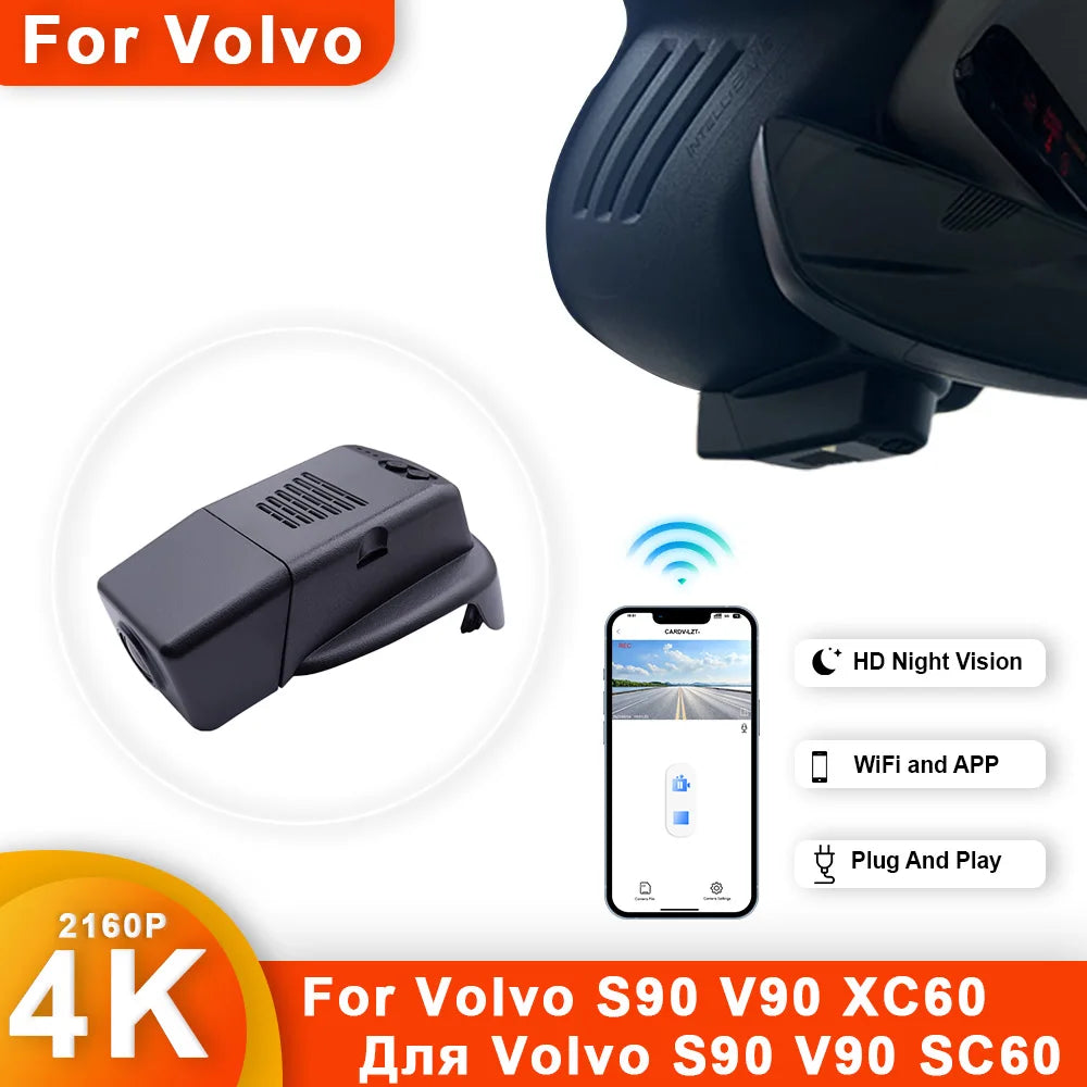 Customized OEM 4K HD Plug and play Car WIFi DV For Volvo XC60 S90 V90 2017 to 2020 Year model Video Recorder Recording Devices