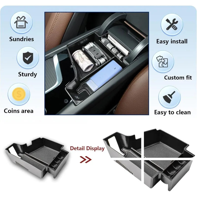 Center Console Organizer Tray Compatible with Volvo XC60 (2018-2024) / XC90 (2021-2024) / S90 S60 (2020-2024) V60 V90 Accessorie