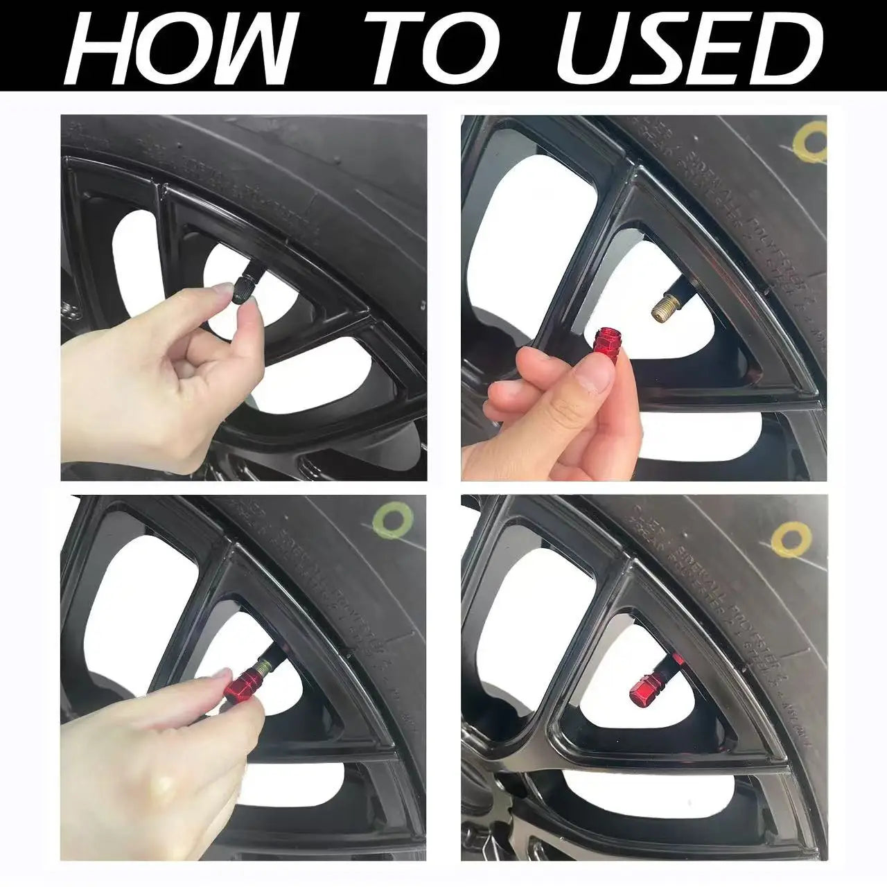 Car Wheel Tire Valve Caps Tyre Stem Covers For Volvo R-Design C30 C70 S60 S90 V60 V90 T5 T6 XC40 XC60 XC90 B5 B6 EM-90 Rdesign