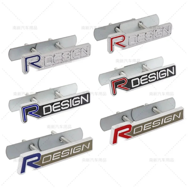 3D Metal Rdesign R Design Front Grill Car Badge Sticker Emblem Decal Decoration For VOLVO XC40 XC60 XC90 V90 S90 S60 V60 V40 C70
