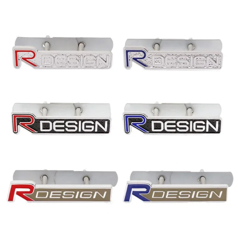 3D Metal Rdesign R Design Front Grill Car Badge Sticker Emblem Decal Decoration For VOLVO XC40 XC60 XC90 V90 S90 S60 V60 V40 C70