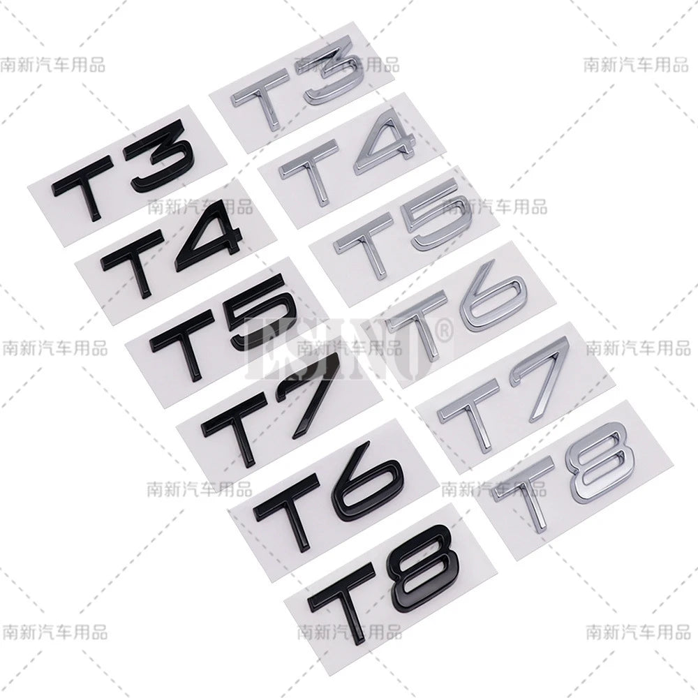 3D T3 T4 T5 T6 T7 T8 3D ABS Adhesive Rear Trunk Emblem Badge Sticker for Volvo XC40 XC60 XC90 V40 V60 V70 V90 S40 S60 S80 S90