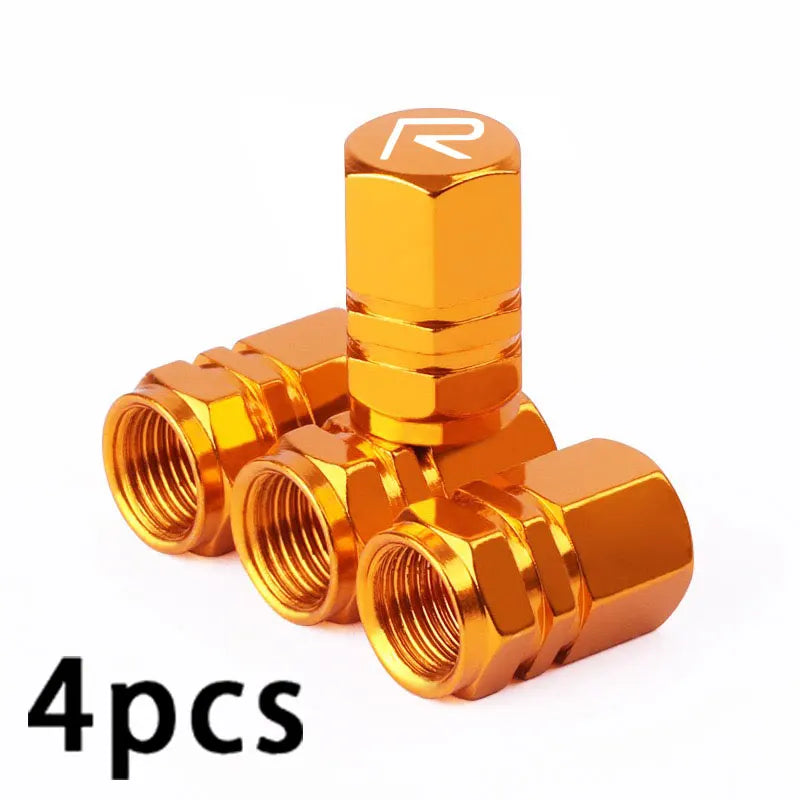 Car Wheel Tire Valve Caps Tyre Stem Covers For Volvo R-Design C30 C70 S60 S90 V60 V90 T5 T6 XC40 XC60 XC90 B5 B6 EM-90 Rdesign