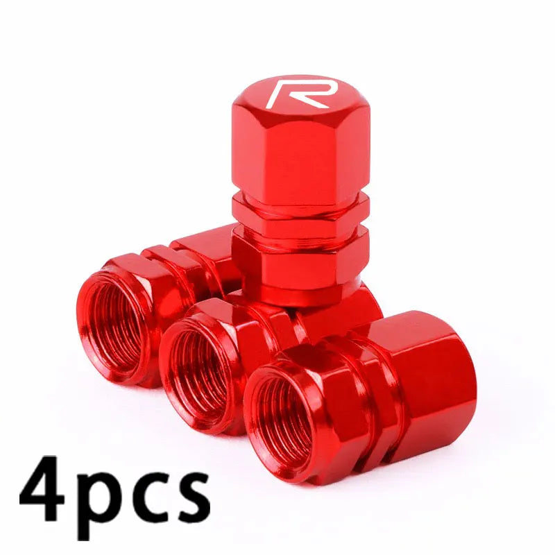 Car Wheel Tire Valve Caps Tyre Stem Covers For Volvo R-Design C30 C70 S60 S90 V60 V90 T5 T6 XC40 XC60 XC90 B5 B6 EM-90 Rdesign