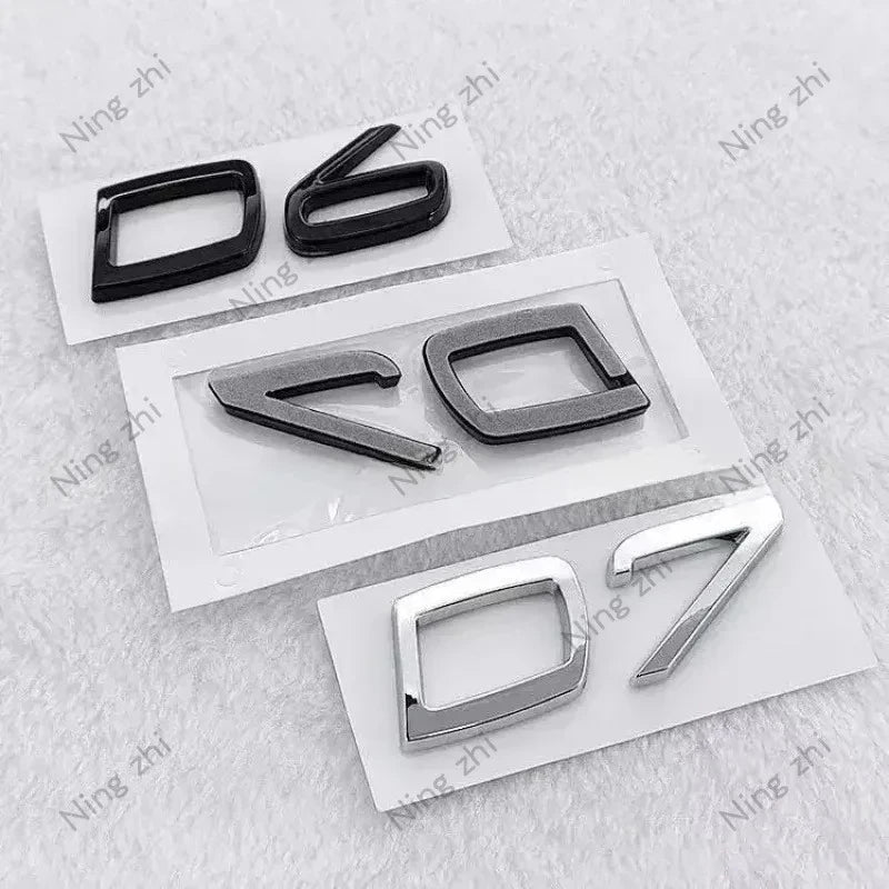 Car Metal D2 D3 D4 D5 D6 D7 Letters Logo Trunk Emblem Badge Sticker For Volvo S40 S60 V40 V50 XC40 XC60 V70 V60 S90 C30 XC90