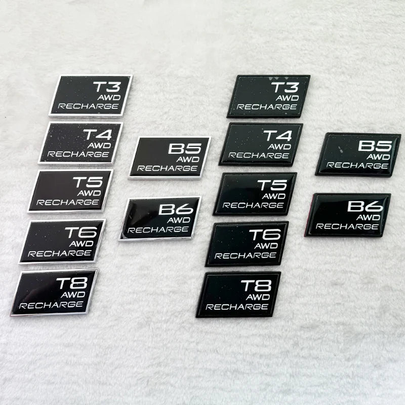 Car 3D T3 T4 T5 T6 T8 B5 B6 AWD Recharge Trunk Logo Badge Emblem Decals Sticker for Volvo XC40 XC60 S90 S60 XC90 Accessories