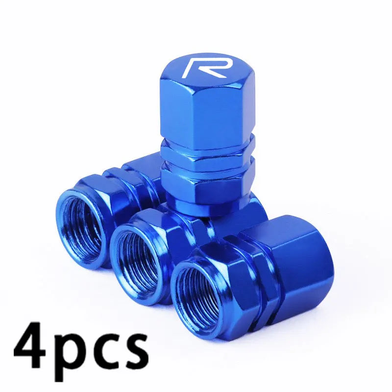 Car Wheel Tire Valve Caps Tyre Stem Covers For Volvo R-Design C30 C70 S60 S90 V60 V90 T5 T6 XC40 XC60 XC90 B5 B6 EM-90 Rdesign