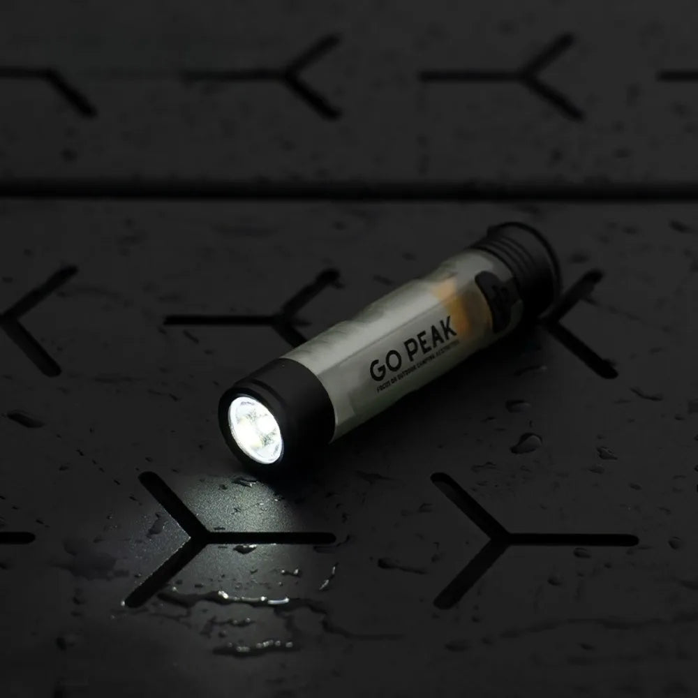 Gopeak Mini Pocket LED Flashlight USB Rechargeable Torch Keychain Clip Cap Light Long Endurance Emergency Hiking Camping Outdoor